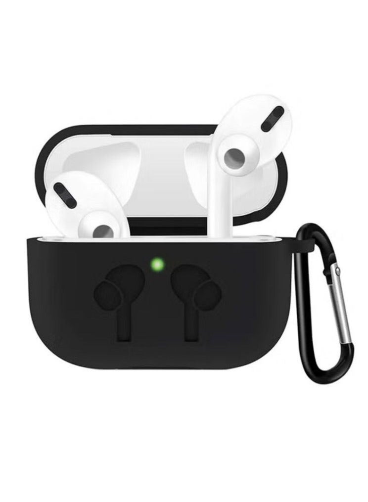 Case AirPods Pro Black Silicone Case 2019 Models – Soft Shockproof Anti-Scratch Protective Cover for 1st Generation - BLACK - Image 1